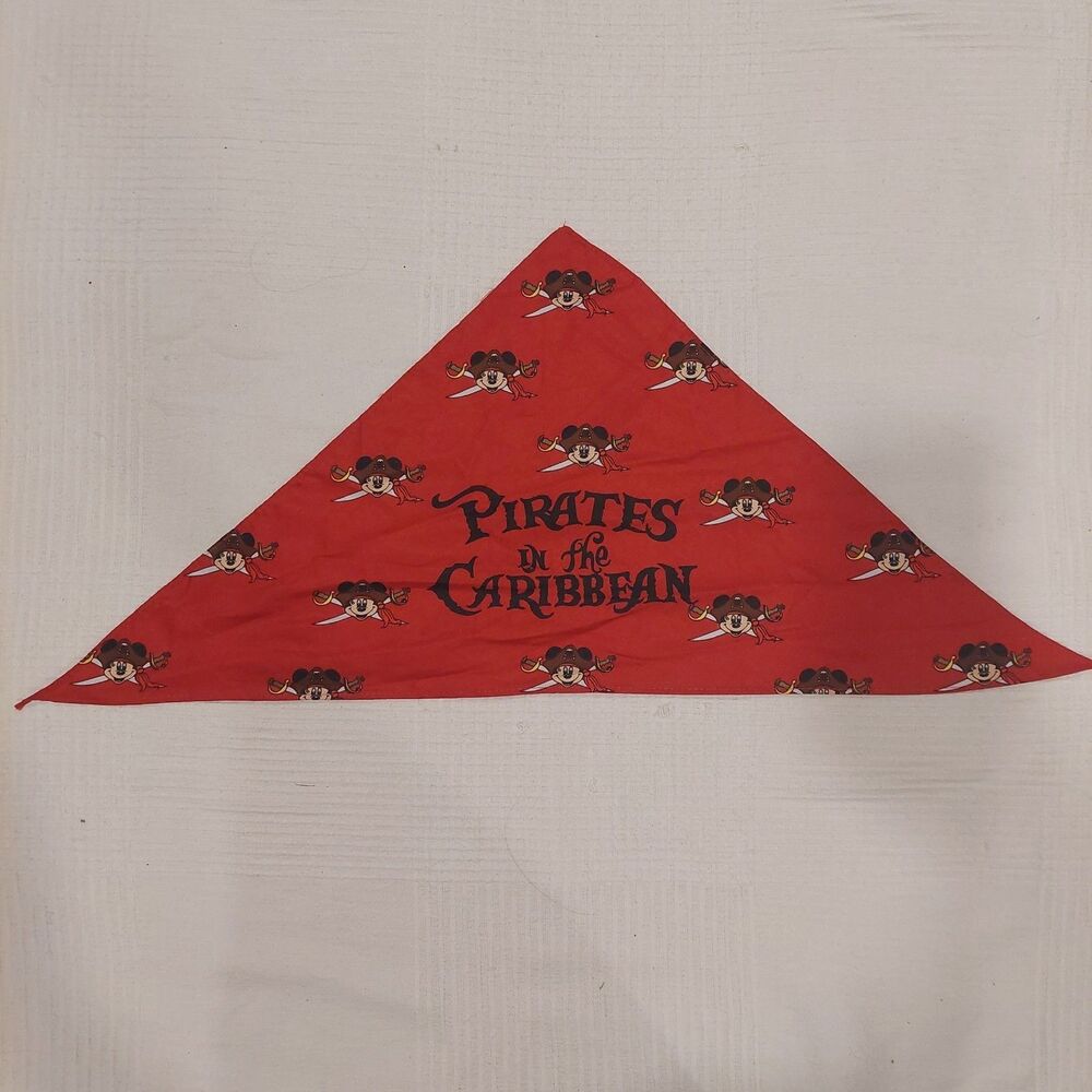 Disney Cruise Mickey Mouse Pirates of the Caribbean Pirate Scarf Red Bandana